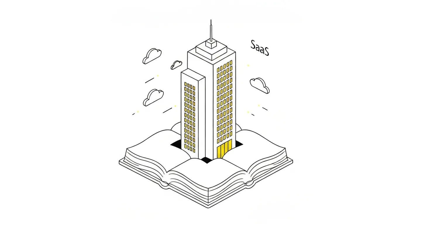 An open book of regulations with a modern building rising from its pages